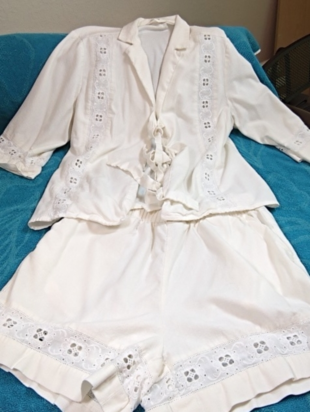 Commense Cream Eyelet Lace Swim Coverup Set